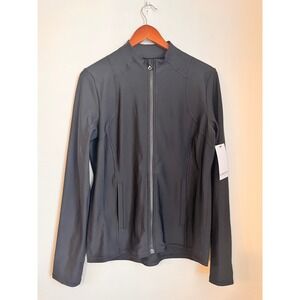 Kinesis Womens Black Full Zip Athletic Jacket Mock Neck Moisture Wicking L NWT